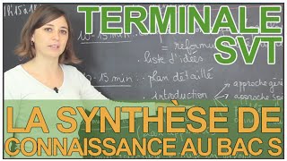 Lépreuve de SVT au bac S  la synthèse de connaissances  SVT  Terminale  Les Bons Profs [upl. by Gnilyarg]