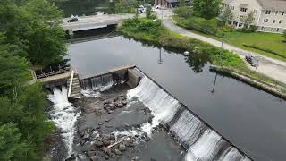 Little Falls Dam on the Presumpscot River in 4K video [upl. by Aket535]