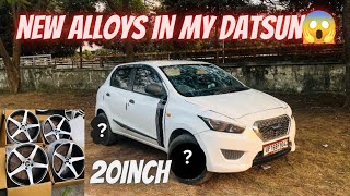 20inch😱Installed Alloy wheels 🛞 in my datsun go👌Modified Datsun Go🚀 [upl. by Litta]