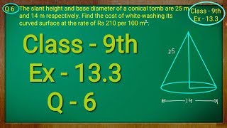 Class 9th  Ex  133 Q 6  Surface Areas and Volumes  CBSE NCERT [upl. by Salman]