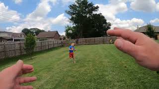 6 year old throwing NFL size football [upl. by Fondea]