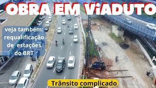 OBRA DO VIADUTO ATRAPALHA TRÂNSITO EM SALVADOR bahia [upl. by Posner]