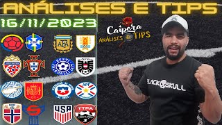 PALPITES DE FUTEBOL PARA 16 11 2023 QUINTA 20 JOGOS  BILHETE PRONTO Caipora Análises e TIPs [upl. by Jone]