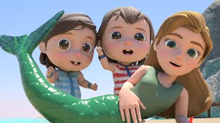 Family Beach Song 🌈 Lets Go to the Beach Sing Along Kids Songs ABCkidtv [upl. by Aldo]