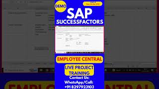 SAP SuccessFactors Employee Central Training Video 41 5 Sep 2024 sapsuccessfactorstraining [upl. by Enois]