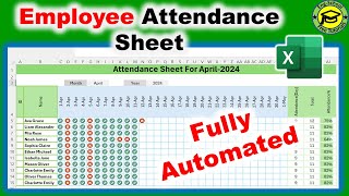 Employee Attendance Tracker in Excel Attendance Sheet in Excel [upl. by Shayne]