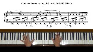 Chopin Prelude Op 28 No 24 Piano Tutorial [upl. by Einaej201]