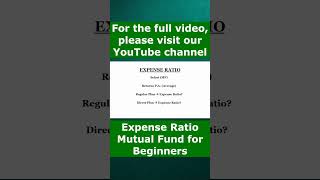 Mutual fund  Expense Ratio  Mutual fund for beginners [upl. by Phenice614]