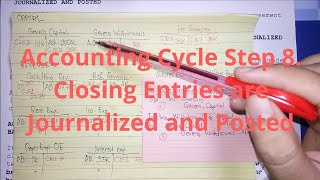 Basic Accounting  Accounting Cycle Step 8 Closing Entries are Journalized and Posted Part 2 [upl. by Tloh498]