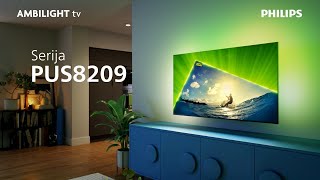 Philips serija PUS8209  4K QLED  Ambilight TV  3stranski Ambilight [upl. by Collum]