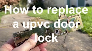 How to change a UPVC French patio or standard door euro lock barrel handle and lock gearbox [upl. by Enileda]