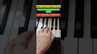 How to play C Major Scale Left Hand piano scale tutorial [upl. by Egbert]