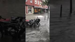 Überschwemmung nach Unwetter im Zentrum von Coesfeld Münsterland Westfalen [upl. by Flight623]