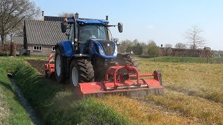 Groenbemester onderwerken met New Holland T7270  Tehnos klepelmaaier amp Maschio SC frees 2019 [upl. by Ajam]