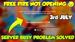 FREE FIRE NOT OPENING  SERVER BUSY  NETWORK CONNECTION ERROR  3rd JULY PROBLEM  GW ADNAN [upl. by Drarig]