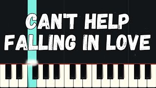 Cant Help Falling In Love  Elvis Presley  Beginner Piano Tutorial Easy [upl. by Tallbott]