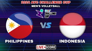 Philippines vs Indonesia  2024 AVC Challenge Cup Mens Volleyball LIVE Scoreboard [upl. by Eiznikcm]