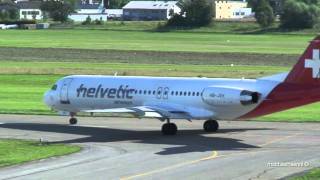 Friendly Copilot waving amp Fokker 100 take off in Berne [upl. by Ymmot]