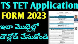 TS TET Application Form 2023 downloadtet application form download [upl. by Bobseine]