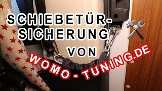 SCHIEBETÜRSICHERUNG VON WOMOTUNINGDE VORSTELLUNG UND EINBAU GLOBECAR CAMPSCOUT B SICHERHEIT [upl. by Newbold423]