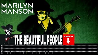 【MARILYN MANSON】 The Beautiful People  cover by Masuka  LESSON  GUITAR TAB [upl. by Ahlgren]