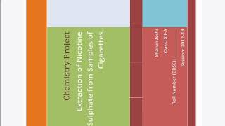 12 chemistry investigatory project on extraction of nicotine form cigarettes Technical Saurabh [upl. by Jeff]