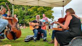 Music  Brunswick Topsham Land Trust Farmers Market  2024  Blue Grass Band [upl. by Ahsinac]