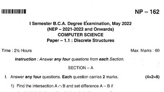 1st sem bca Discrete structures nep 202122 question paper 1stsembca Deepikalearning [upl. by Bealle]