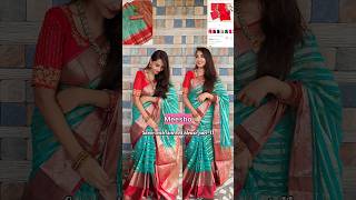 Saree and stitched blouse part11 meeshopattsarees meeshobridalsarees sareewithstitchedblouse [upl. by Ellek]