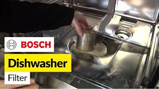 How to replace Bosch dishwasher filters on a Bosch dishwasher [upl. by Arnie353]