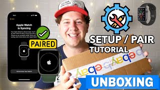 Apple Watch Series 5  Unboxing and Setup with iPhone [upl. by Enirhtac937]