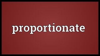 Proportionate Meaning [upl. by Colan393]