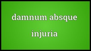 Damnum absque injuria Meaning [upl. by Lothar291]