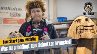 Holzkunst Scholz Was Du unbedingt brauchst Schnitzen mit einer Kettensäge [upl. by Ettenna]