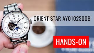 HANDSON Orient Star Classic Moonphase Open Heart Automatic REAY0102S00B [upl. by Enutrof]