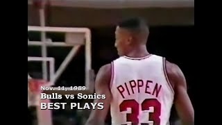 November 11 1989 Bulls vs Sonics highlights [upl. by Harriett]