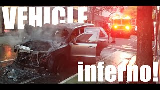 VEHICLE GOES UP IN FLAMES during midtown New York rush hour [upl. by Ayo]