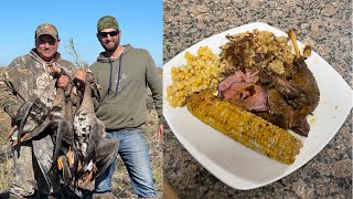 Louisiana Specklebelly Goose HuntCook With quotOutside The Leveesquot  All Cooked On Wood Fire [upl. by Sikram]