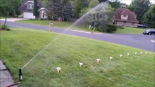 Rain Bird 42SA Rotor Water Sprinkler Performance Test  Cup test [upl. by Oznole723]