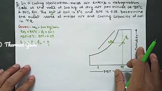 Hindi Numerical on Cooling and Humidification amp Cooling and Dehumidification [upl. by Okire]