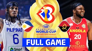 Philippines v Angola  Full Basketball Game  FIBA Basketball World Cup 2023 [upl. by Priestley]