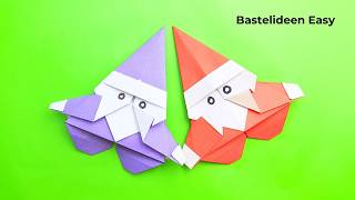 Basteln Mit Papier  Weihnachtsmann Falten  Bastelideen Easy [upl. by Honebein94]