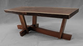 Building a Live Edge Slab Coffee Table  George Nakashima inspired [upl. by Michaeline]