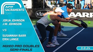 2024 APP Sacramento Open I JohnsonJohnson vs BarrLange  Mixed Pro Doubles [upl. by Dari]