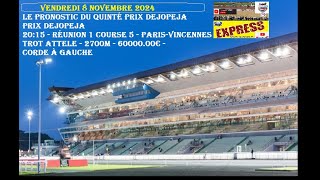 PRIX DEJOPEJA 2115 R1C5 PARISVINCENNES TROT ATTELE  2700m  6000000€  Corde à gauche [upl. by Bywoods144]