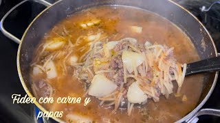 Fideo Loco  Mexican Fideo with Ground Beef and Potatoes  Fideo Loco Soup [upl. by Tanney]