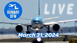 🔴 LIVE DFW Airport plane spotting ✈️ March 31 2024  1 pm CT [upl. by Lesig267]