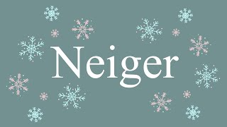 How to Pronounce Neiger Snow Correctly in French [upl. by Theadora46]