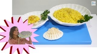 Risotto Dorato allo Zafferano con Gamberetti e Cappesante  Le Ricette di Alice [upl. by Longmire]