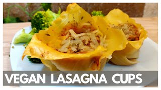 Easy Vegan Lasagna Cups shorts [upl. by Atekram333]